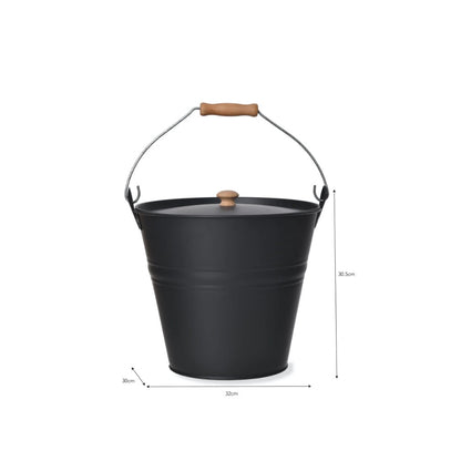 dimensions of the dark grey ash bucket with lid