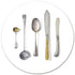 Placemat Round Cutlery White