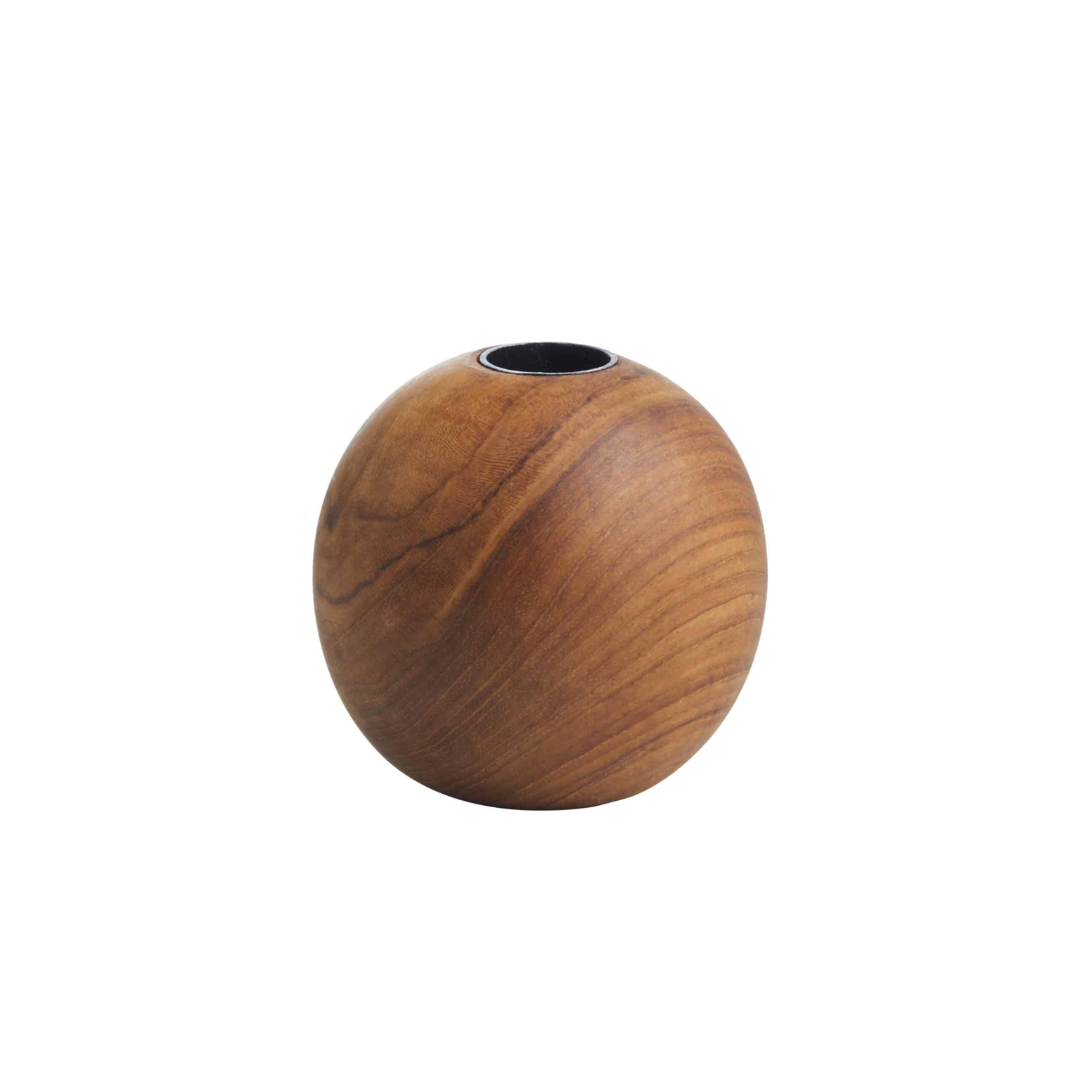 Reclaimed Teak Dinner Candle Holder Ball in 2 Sizes
