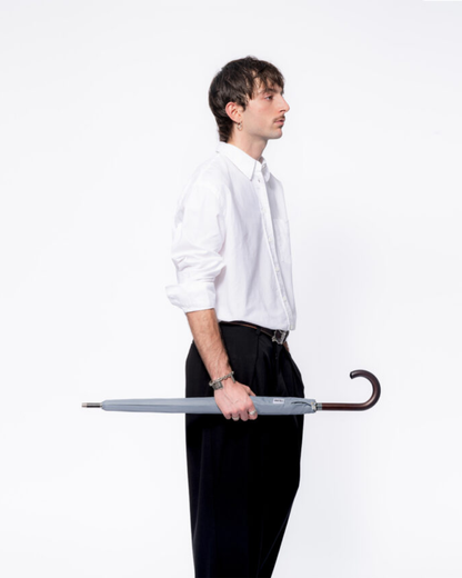 Sky Blue Umbrella with Wood Handle