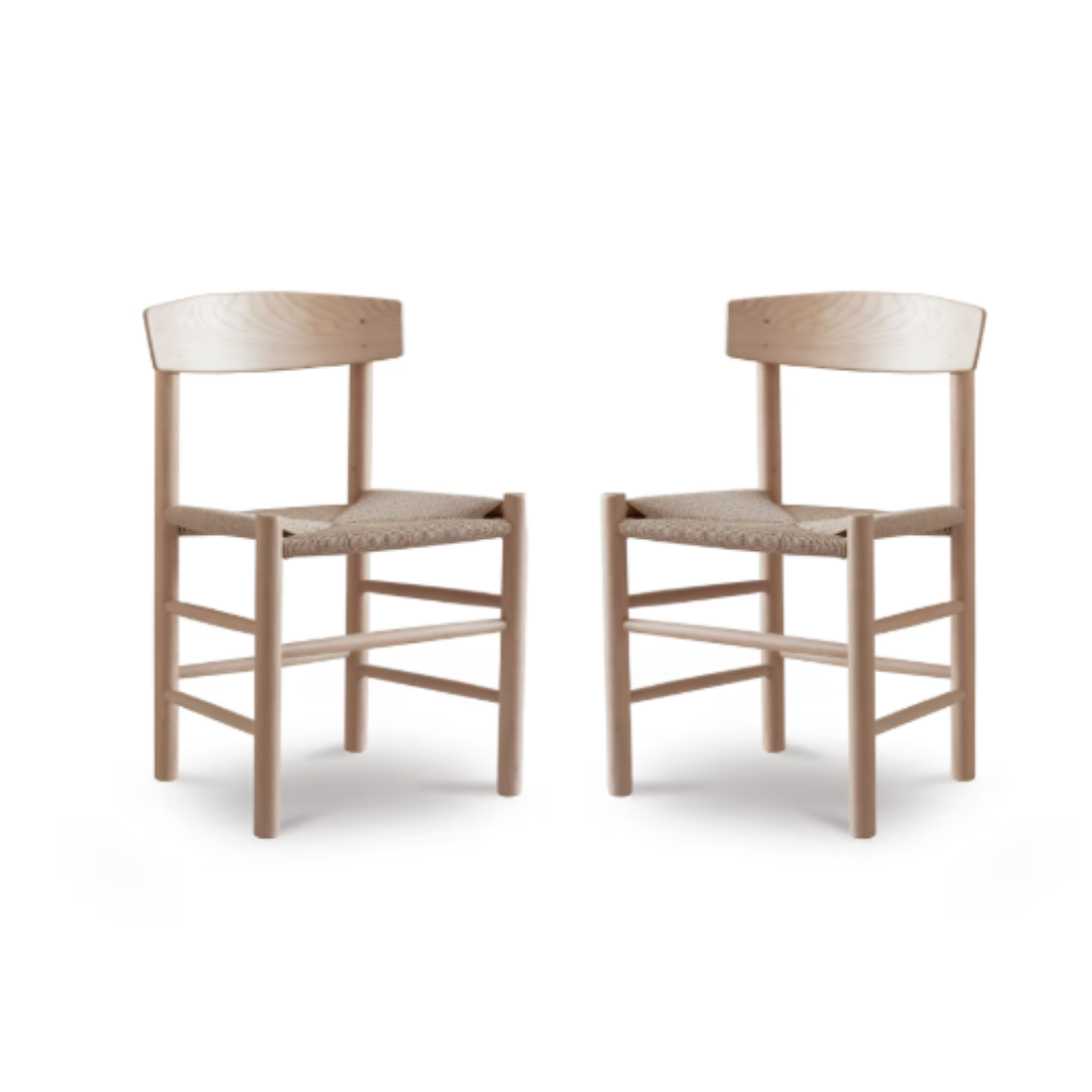 Pair of Oak Dining Chairs in Natural