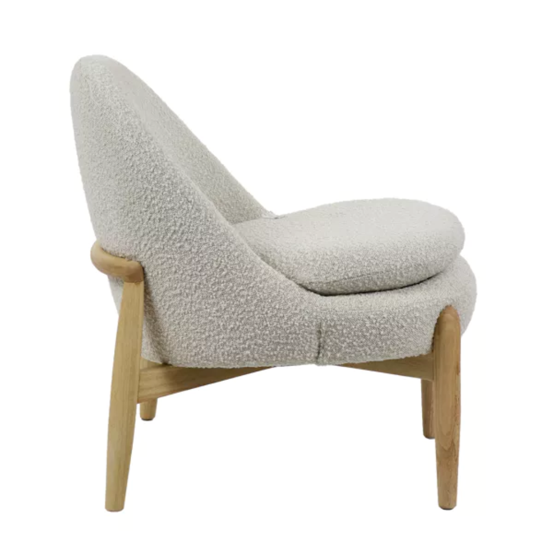 Off White Boucle Cocoon Chair