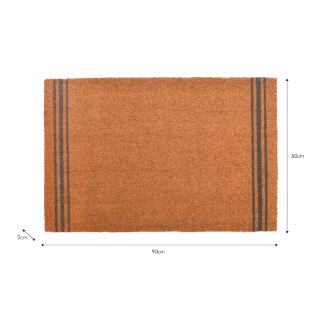 Coir Doormat with Three Stripes - 3 sizes