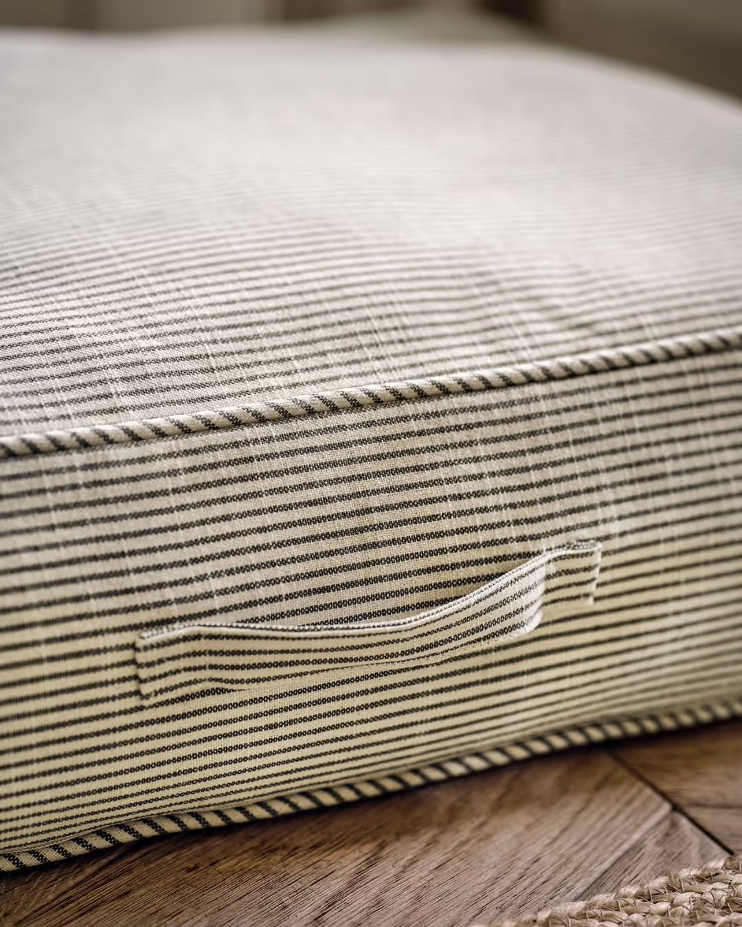 Striped Rectangular Pet Cushion with Handle
