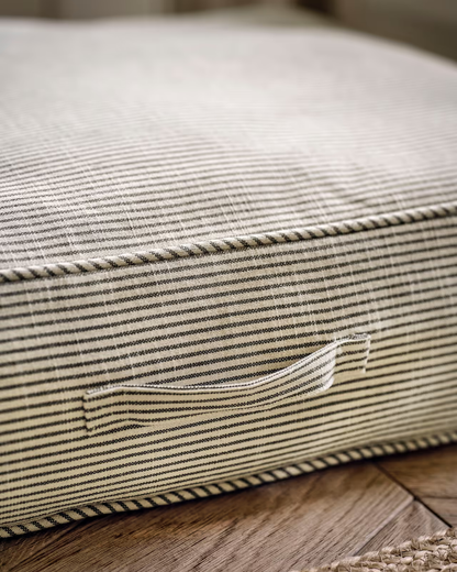 Striped Rectangular Pet Cushion with Handle