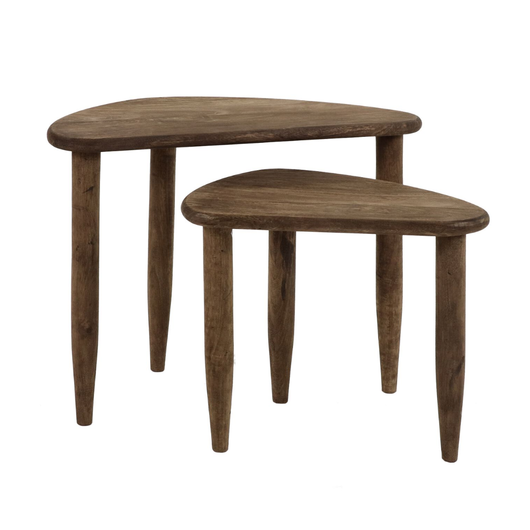 Mango Wood Nesting Side Tables Set of 2