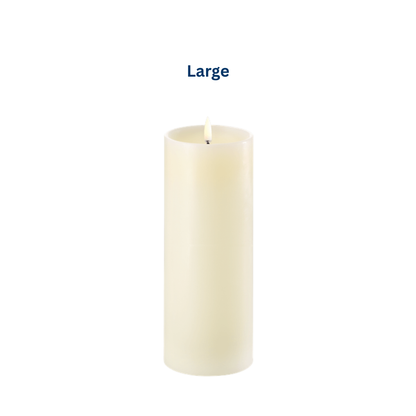 LED Shoulder Pillar Candle Ivory in 2 Sizes