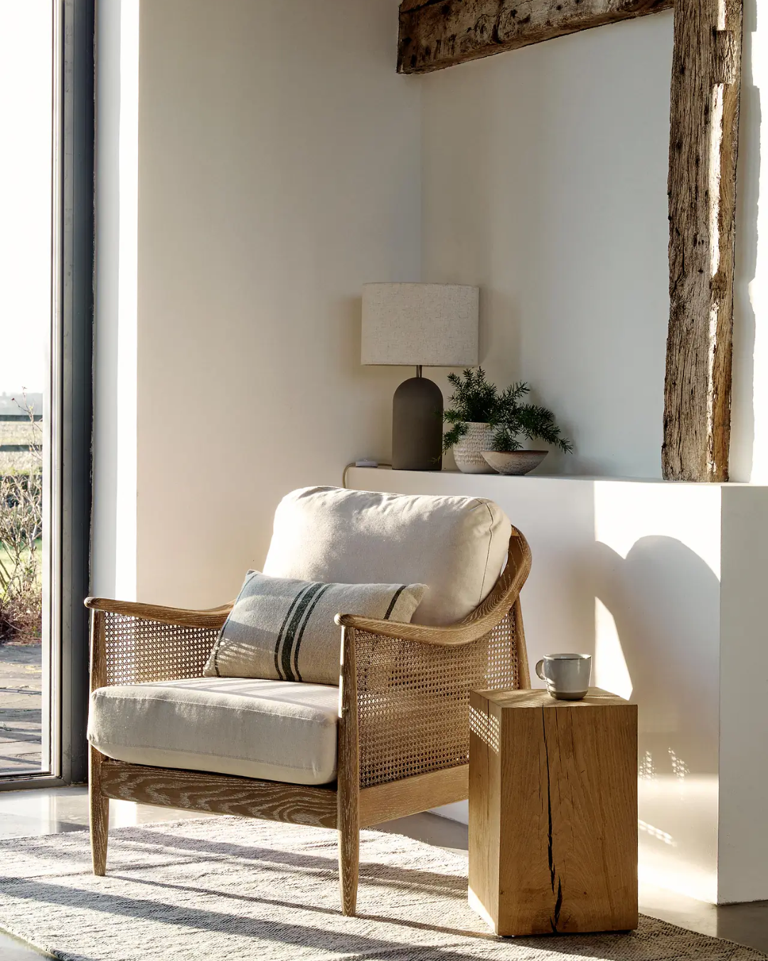 Rattan Armchair with Seat Pad