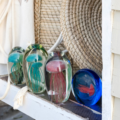 Glass Paperweight Jellyfish in 5 Colours