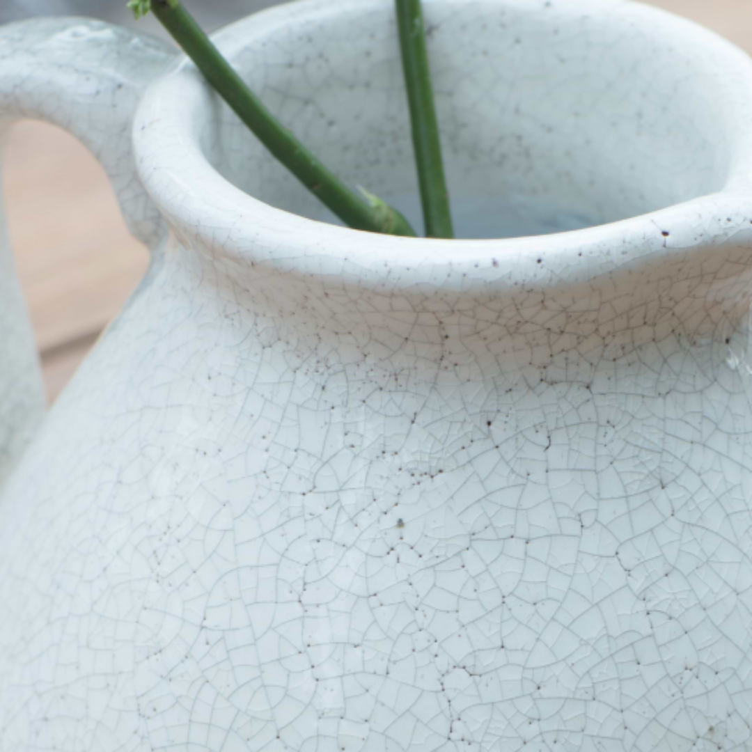 White Ceramic Flower Jug