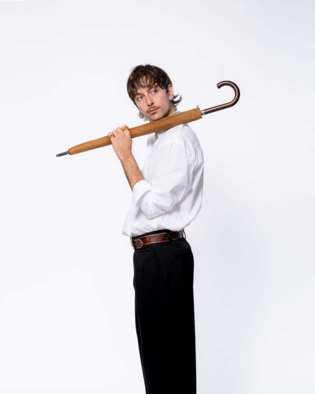Caramel Umbrella with Wood Handle