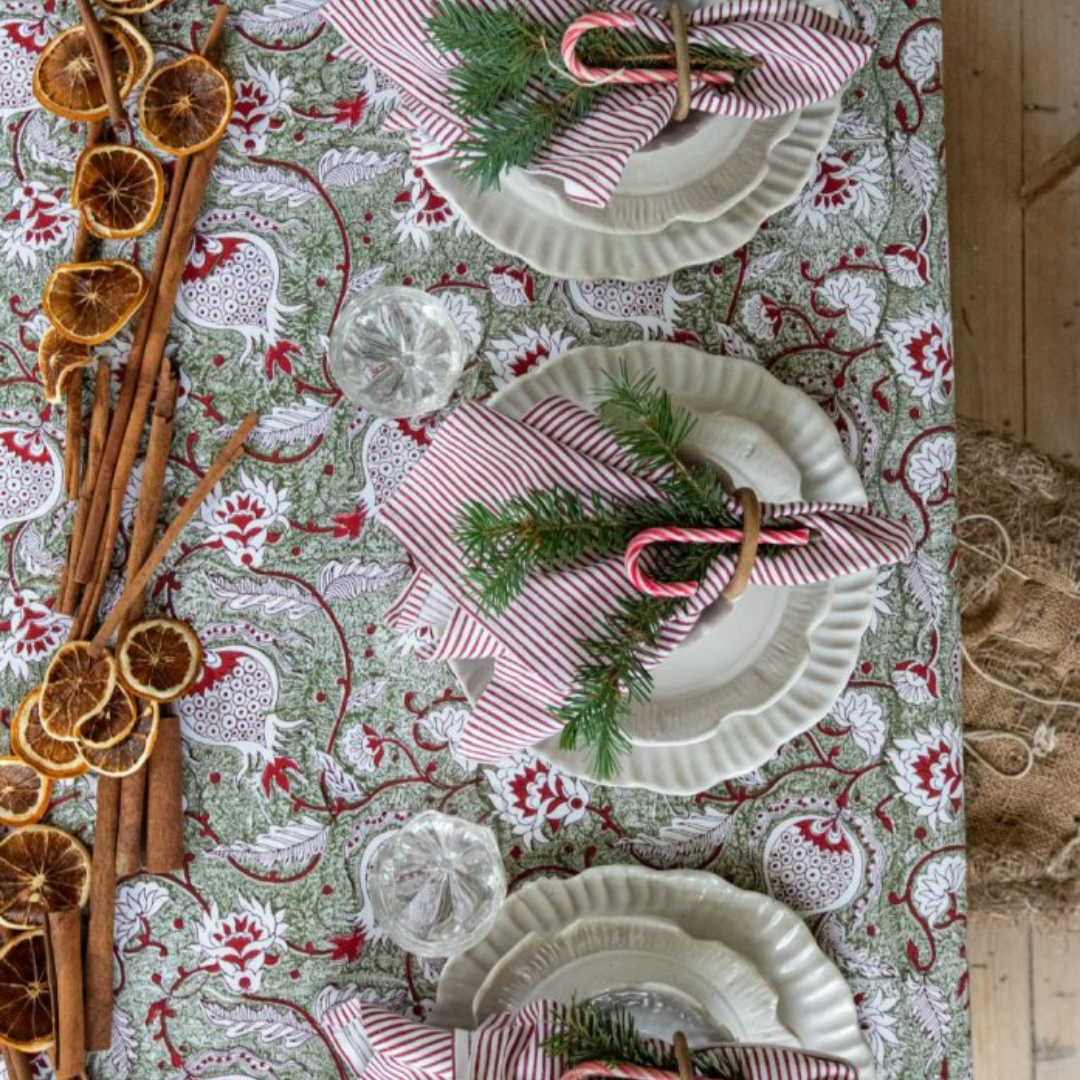 Green Pomegranate Tablecloth in 2 Sizes