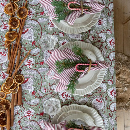 Green Pomegranate Tablecloth in 2 Sizes