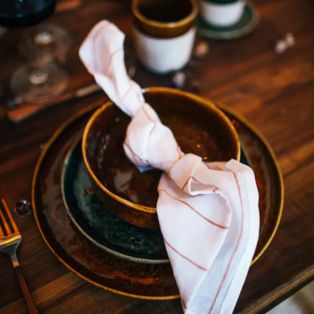 Brown Ceramic Dinner Set
