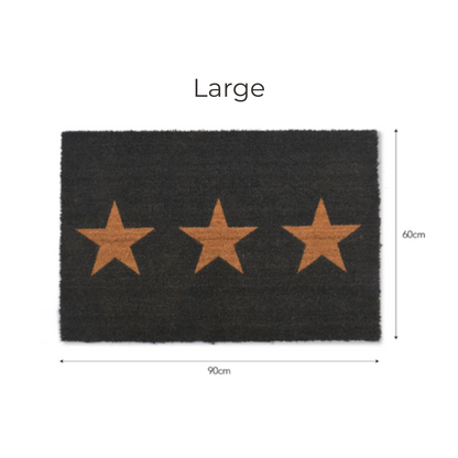 Charcoal Coir Doormat with 3 Stars - 2 sizes