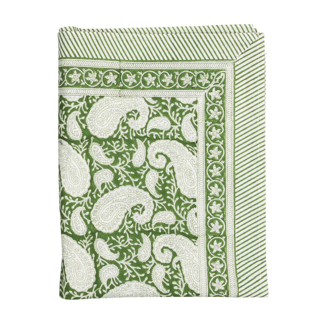 Forest Green Big Paisley Tablecloth in 2 Sizes