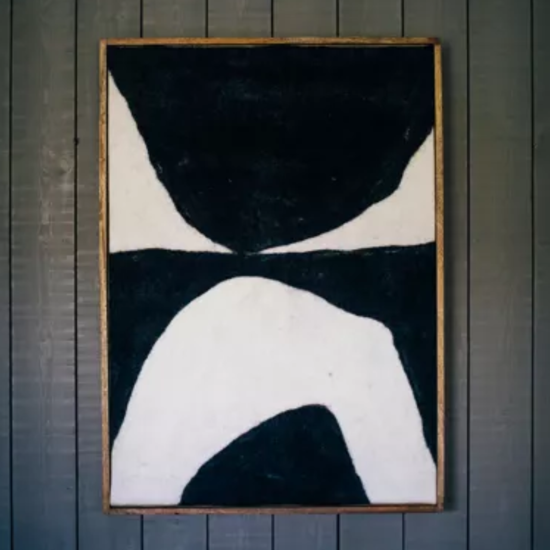 Abstract Wool Wall Art Black &amp; White in 2 Designs