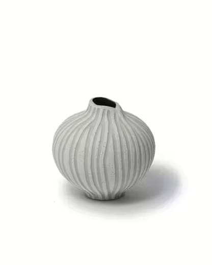 White Stone Stripe Line Vase in 2 Sizes