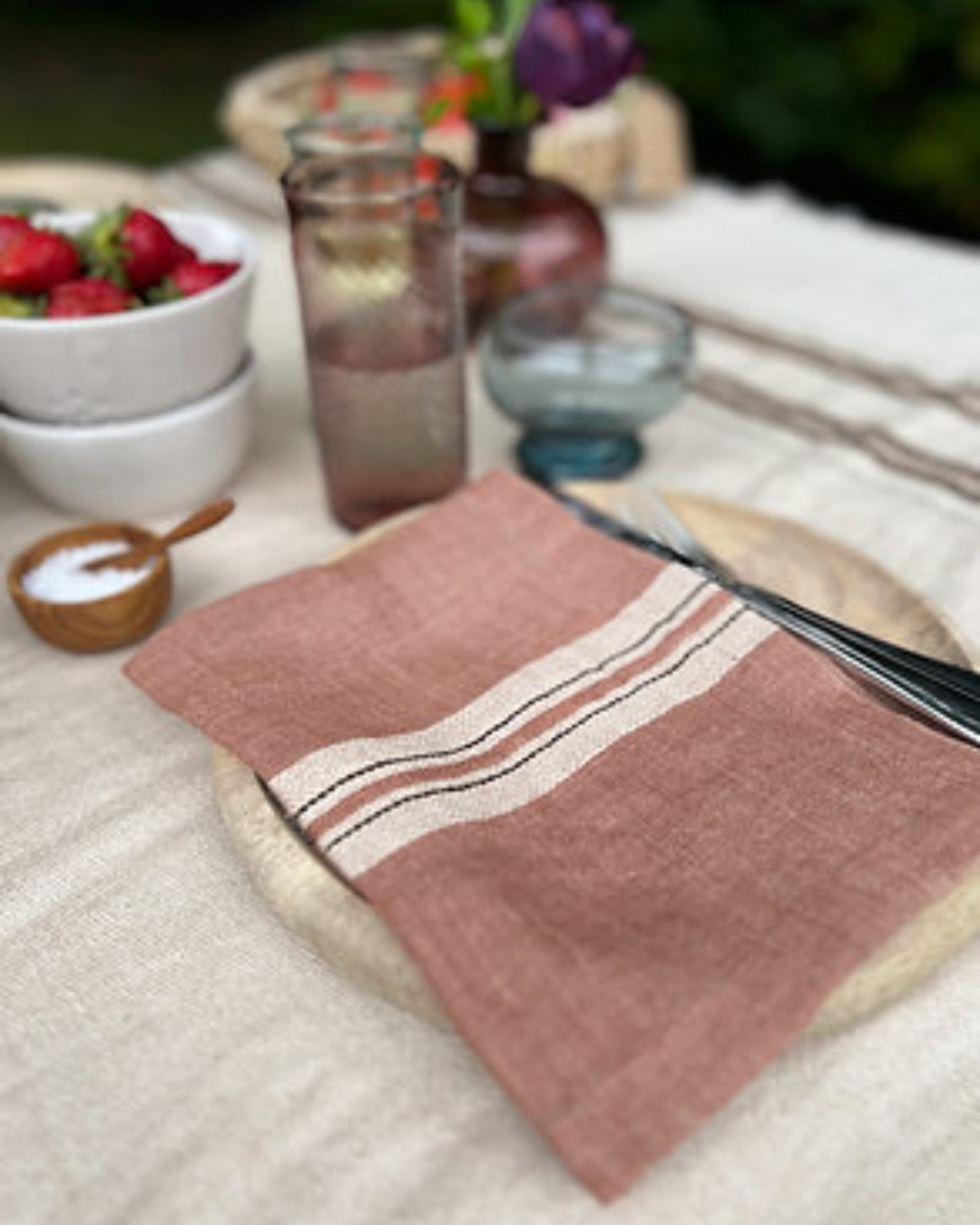 Mojave Stripe Linen Napkin 42 x 42cm