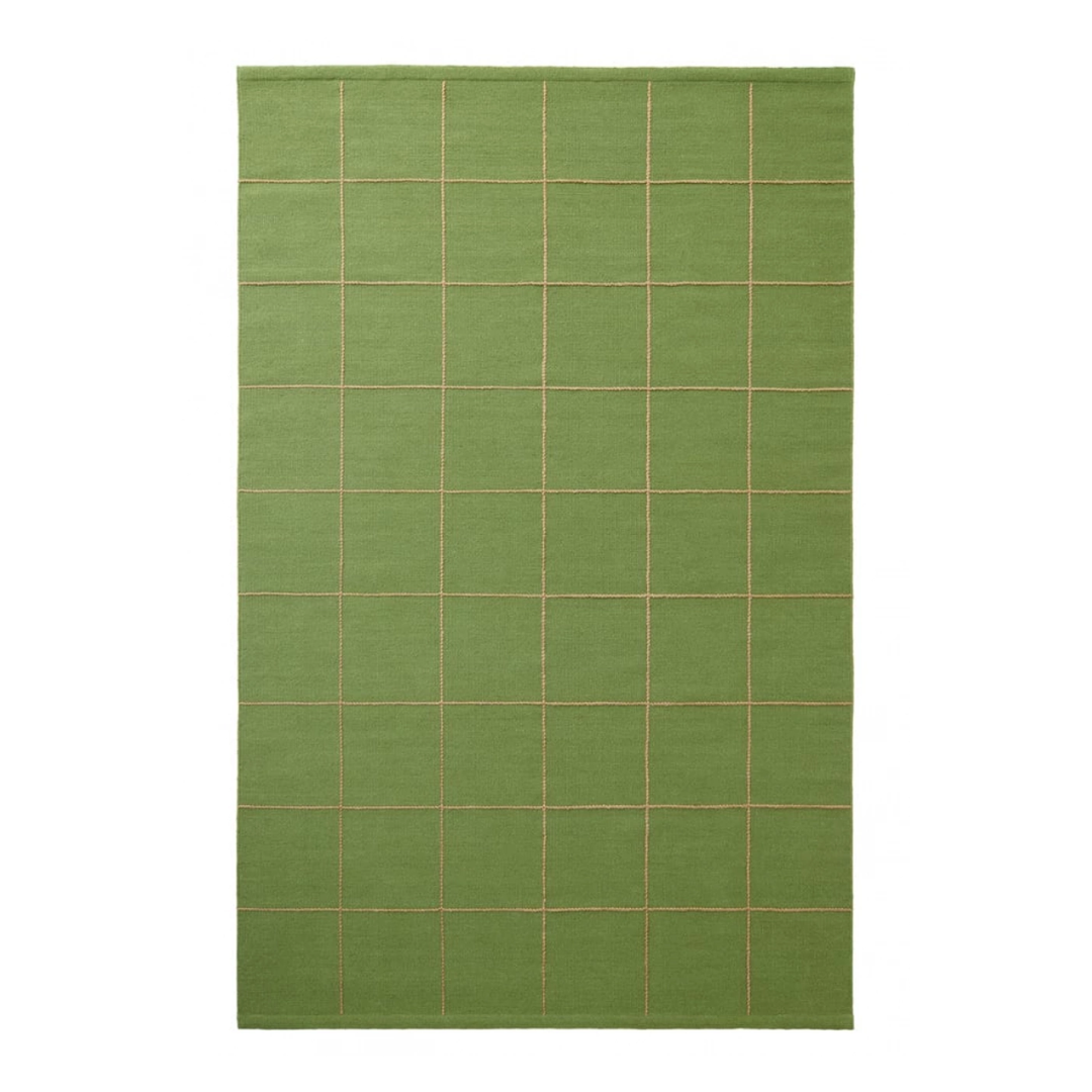Cactus Green &amp; Beige Grid Rug in 2 Sizes