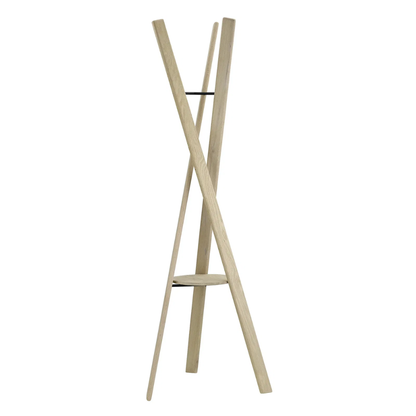 Slender Criss-Cross Oak Coat Stand