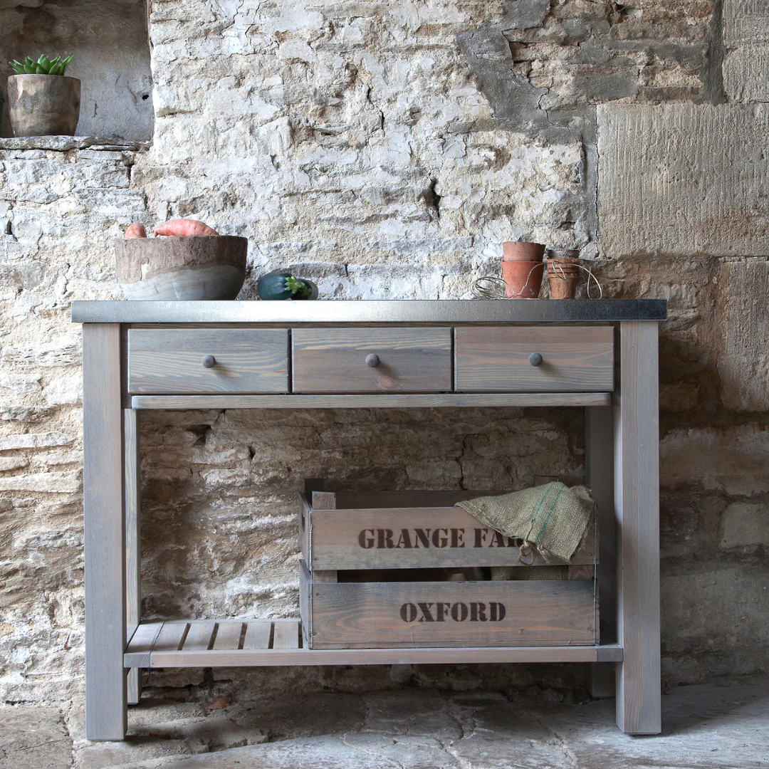 Potting Table with Zinc Top