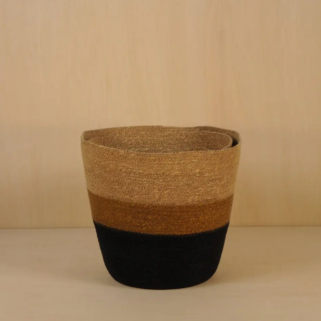 Striped Seagrass Basket Trio 4404