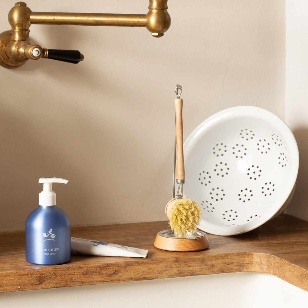 Round Dish Brush Set with Handle