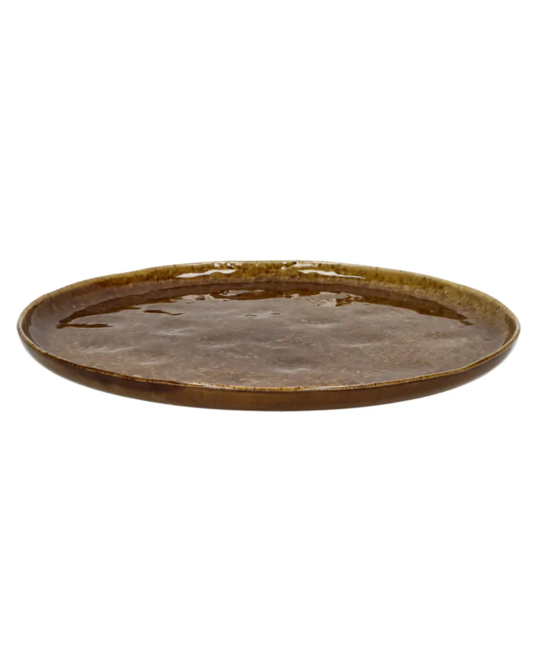 Brown Ceramic Dessert Plate