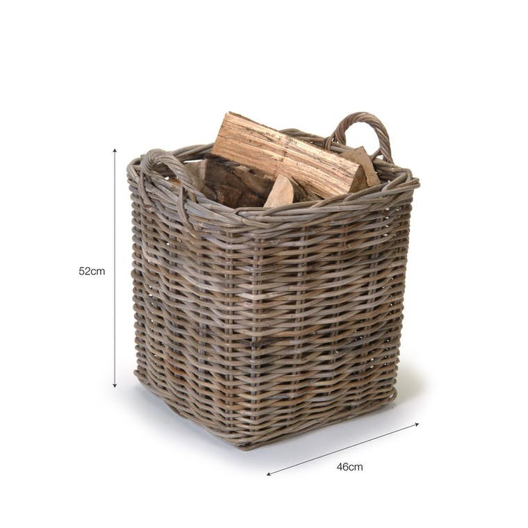 Large Square Log Basket