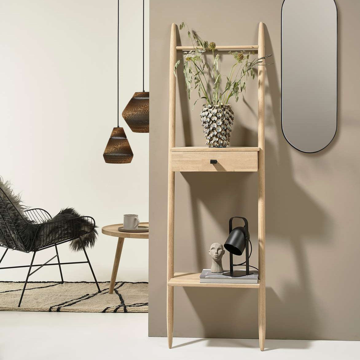 Wall Shelf White Washed Oak