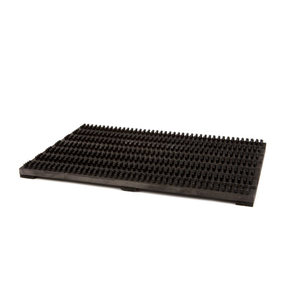 shoe scraper with Black stained timber and black nylon bristles