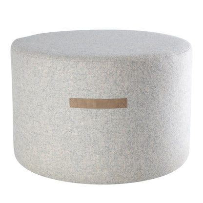 Large Cream Round Wool Pouffe
