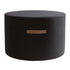 Round Black Wool Pouffe - Large