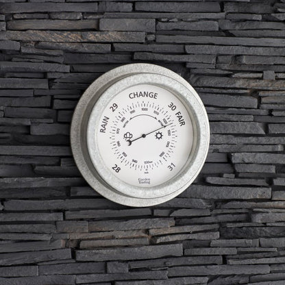 Outdoor Garden Barometer - Galvanised Steel