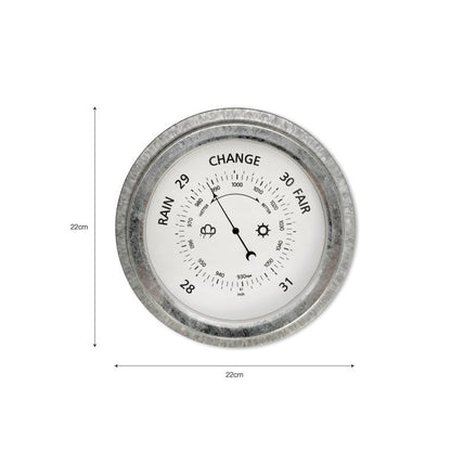 Outdoor Garden Barometer - Galvanised Steel