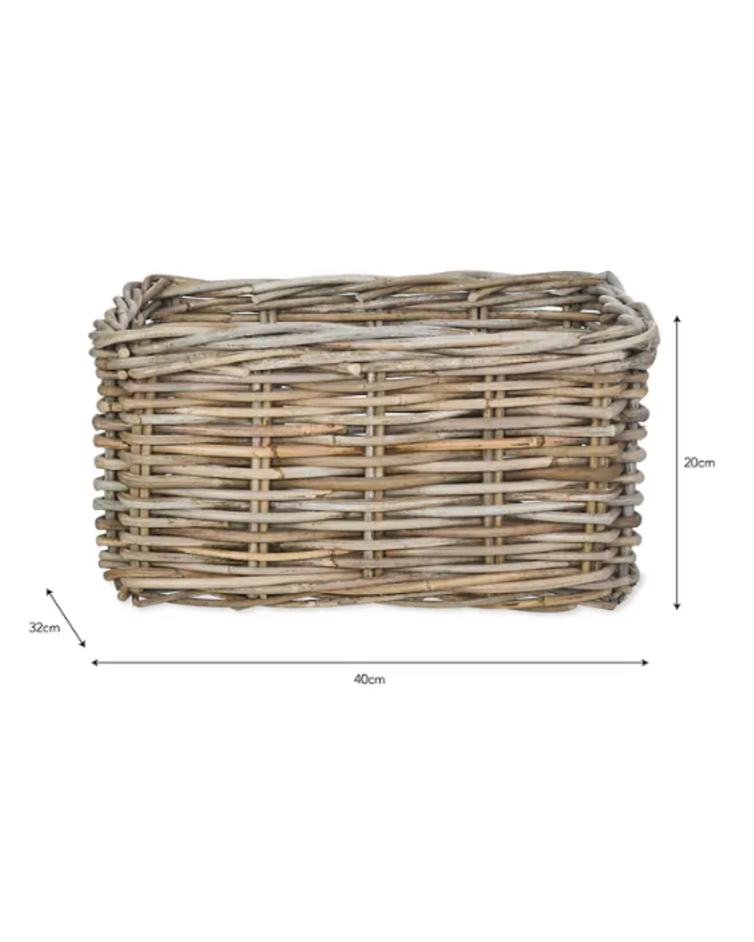 Rustic Rattan Storage Basket in 2 Sizes