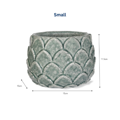Ceramic Artichoke Leaf Plant Pot in 2 Sizes