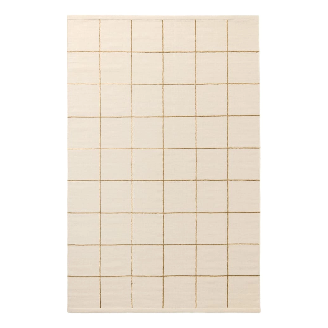 Off White &amp; Beige Grid Rug in 2 Sizes