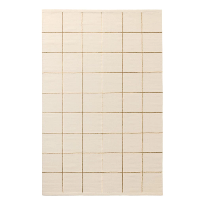 Off White &amp; Beige Grid Rug in 2 Sizes
