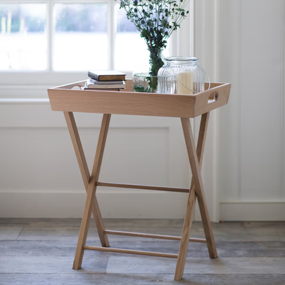 Butlers Side Tray Table in Oak