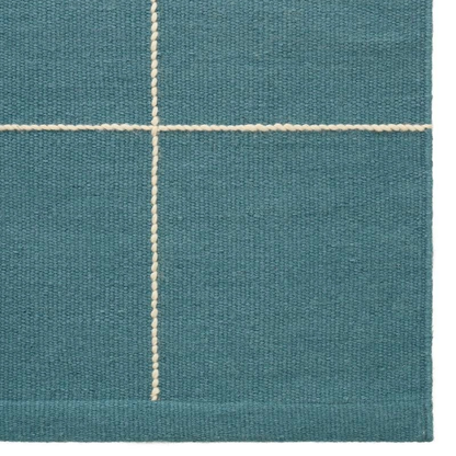 Heaven Blue &amp; Off White Grid Rug in 2 Sizes
