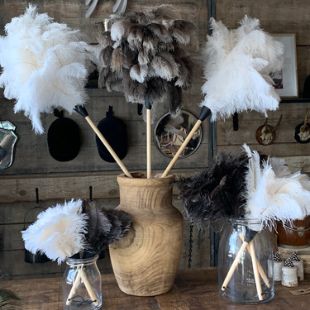 White Ostrich Feather Duster in 2 Sizes