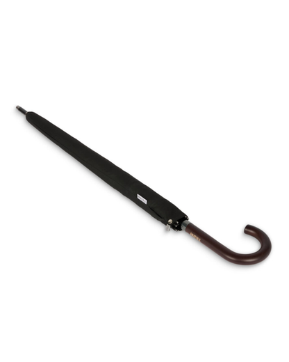 Black Umbrella with Wood Handle