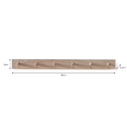Oak Peg Rail in 3 or 6 Peg