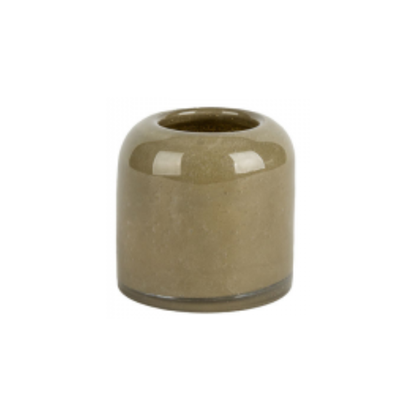 Olive Green Glass Tea Light Holder in 2 Sizes