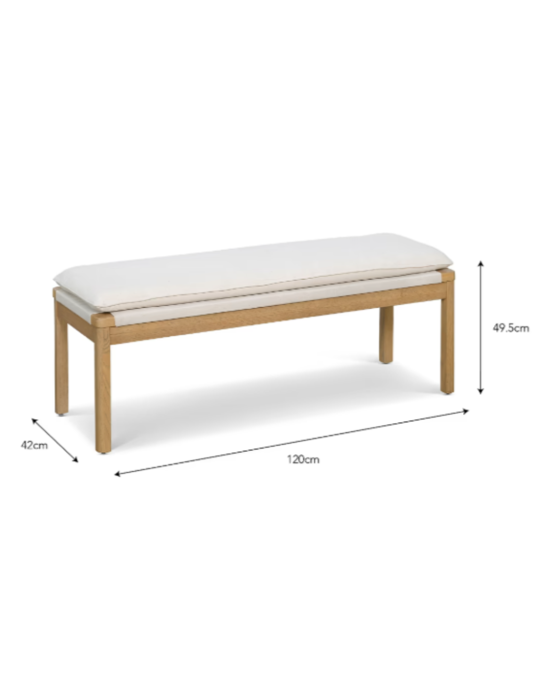 Ash Bench with Cushion