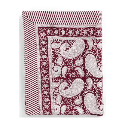 Red Big Paisley Tablecloth in 2 Sizes