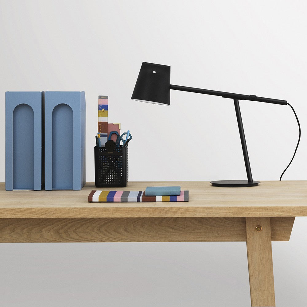 modern black table lamp with adjustable feature from the blue door