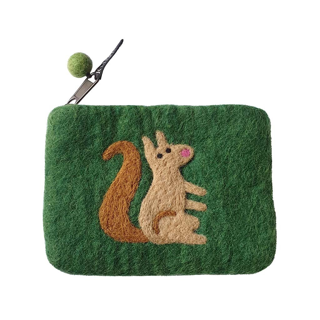 Squirrel Green Felt Purse